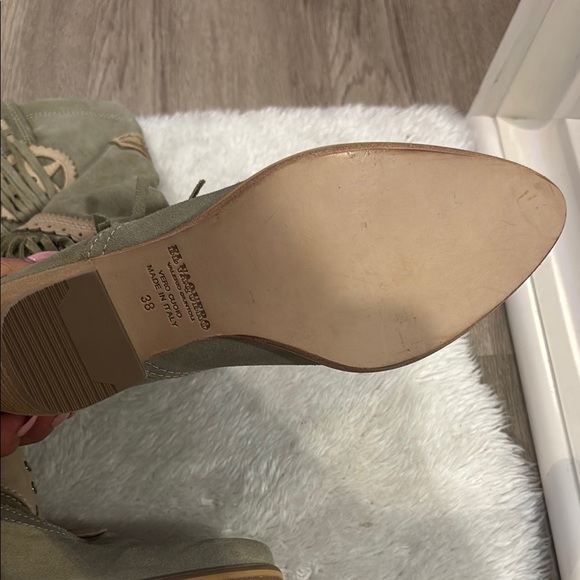 Tan Heeled Fringe Boots with Chunky Heel El Vaquero - Picture 5 of 7